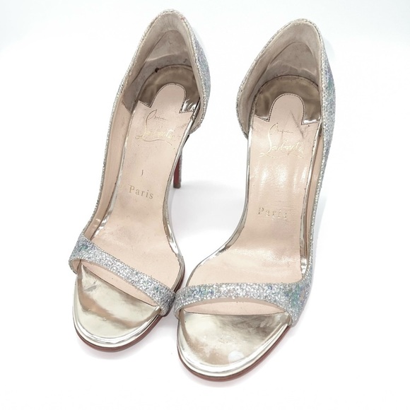 Christian Louboutin Multicolor Toboggan 100 Glittered Solaria Specchio Pumps - Picture 2 of 7